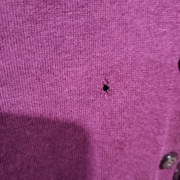 Burberry sweater cardigan purple wool cashmere silk size S - Picture 7 of 7